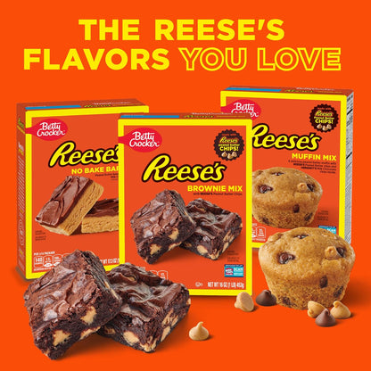 Betty Crocker REESE'S No-Bake Peanut Butter Bars – Simple Single-Recipe Dessert for Uncluttered Kitchens, 15 Servings