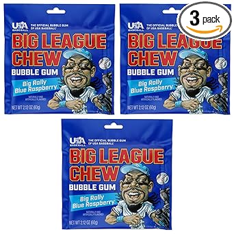 Big League Chew Cotton Candy Bubble Gum 3-Pack - Gluten-Free Peanut-Free Chewing Gum for Allergen-Conscious Families