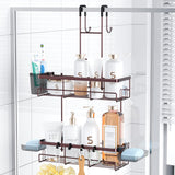 ShowerBuddy No Drill Hanging Shower Organizer Over the Door – Quick-Install Shower Caddy for Shared Apartment Morning Flow