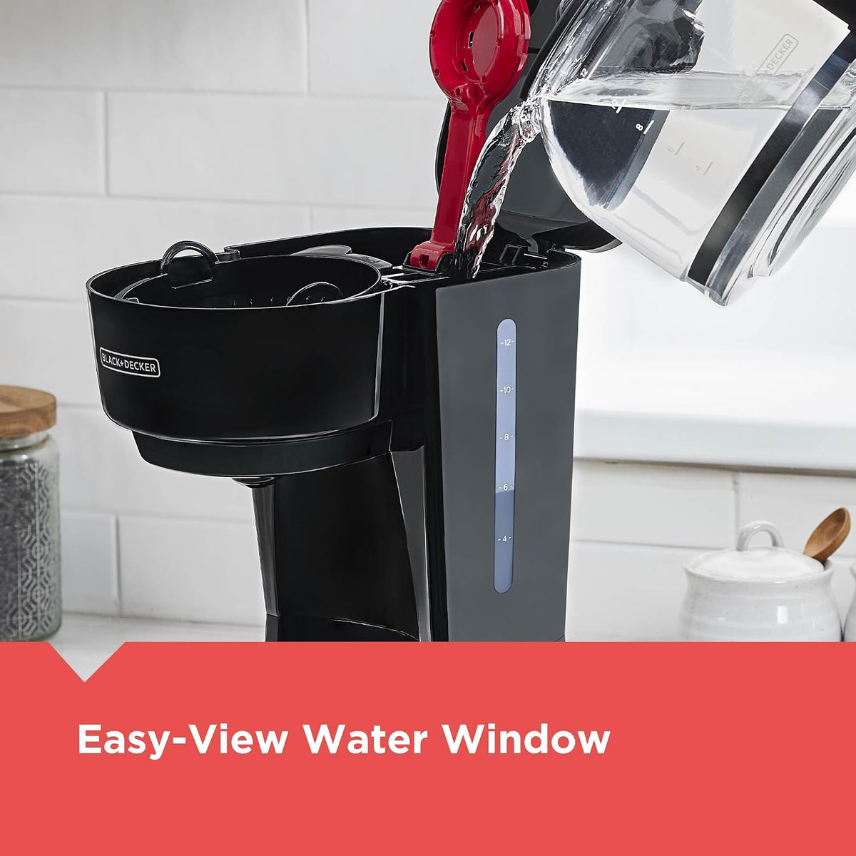 BLACK+DECKER Compact 12-Cup Coffee Maker, Neutral-Toned Brewer for Scandi-Style Kitchens and Simple Mornings