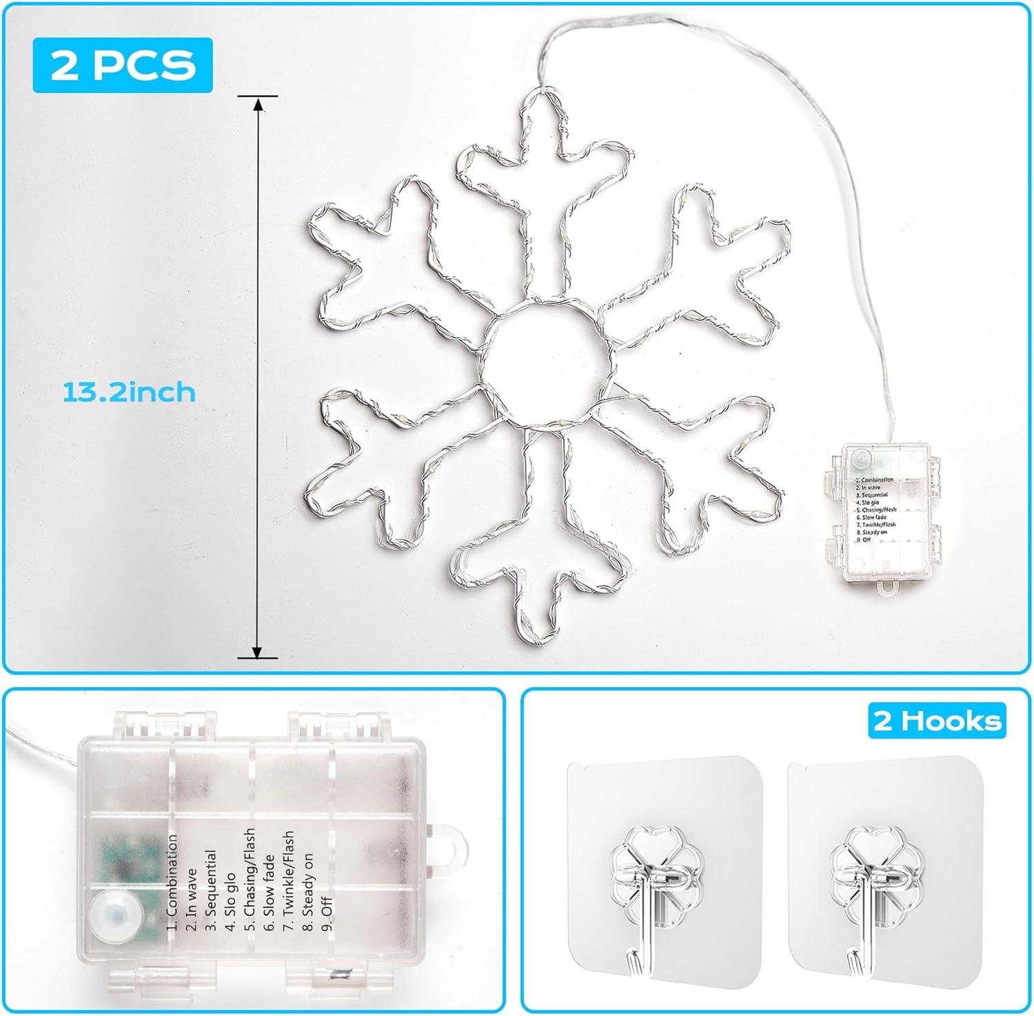 BlcTec Minimalist Snowflake Light – Neutral White Accent for Intentional Holiday Styling