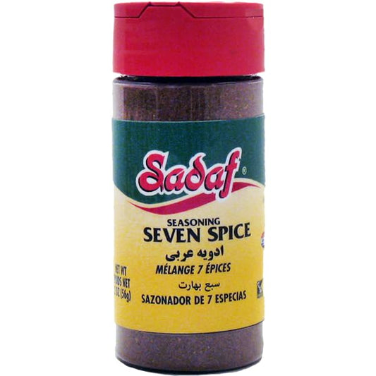 blend of seven spices: allspice, black pepper, coriander, cloves, cumin, nutmeg, and other spices