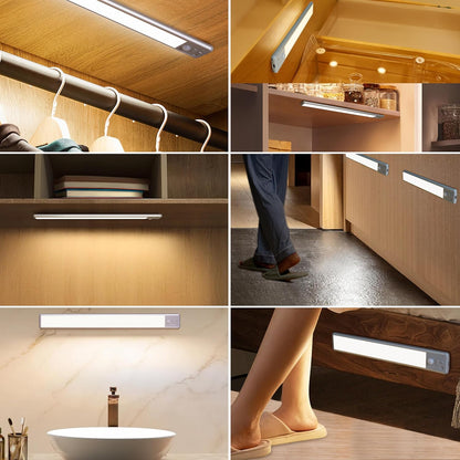 BLS 10in Rechargeable Light – One-Touch 4 Mode Minimalist Closet Lighting, No Drilling Required