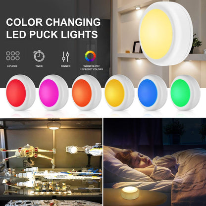 BLS LED Puck Lights — Battery Powered Night Light for Kids Bedroom and Hallway