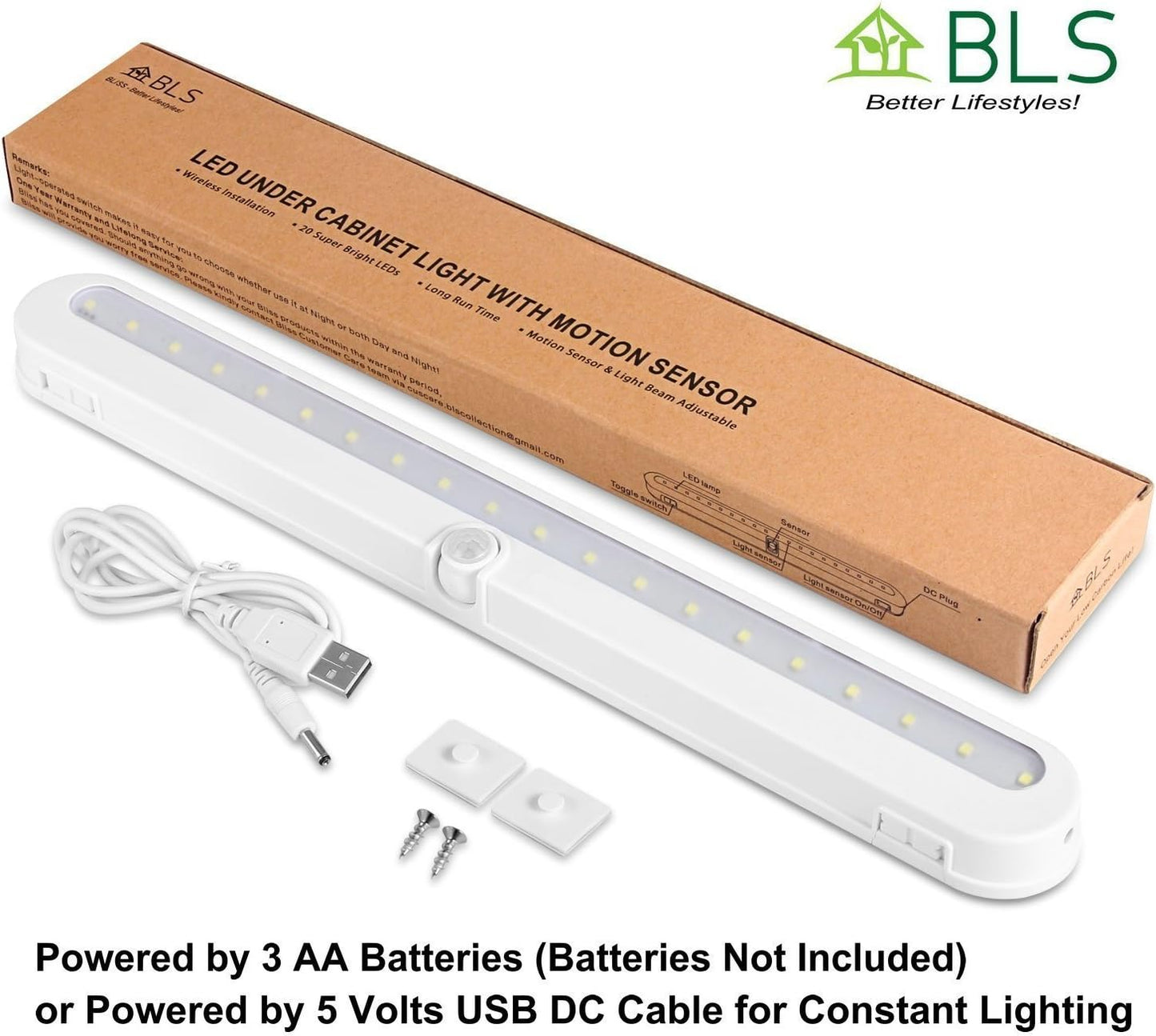 BLS T01L Battery Night Light – Practical Birthday Gift for Mom and Dad, Hands-Free Hallway and Stair Light