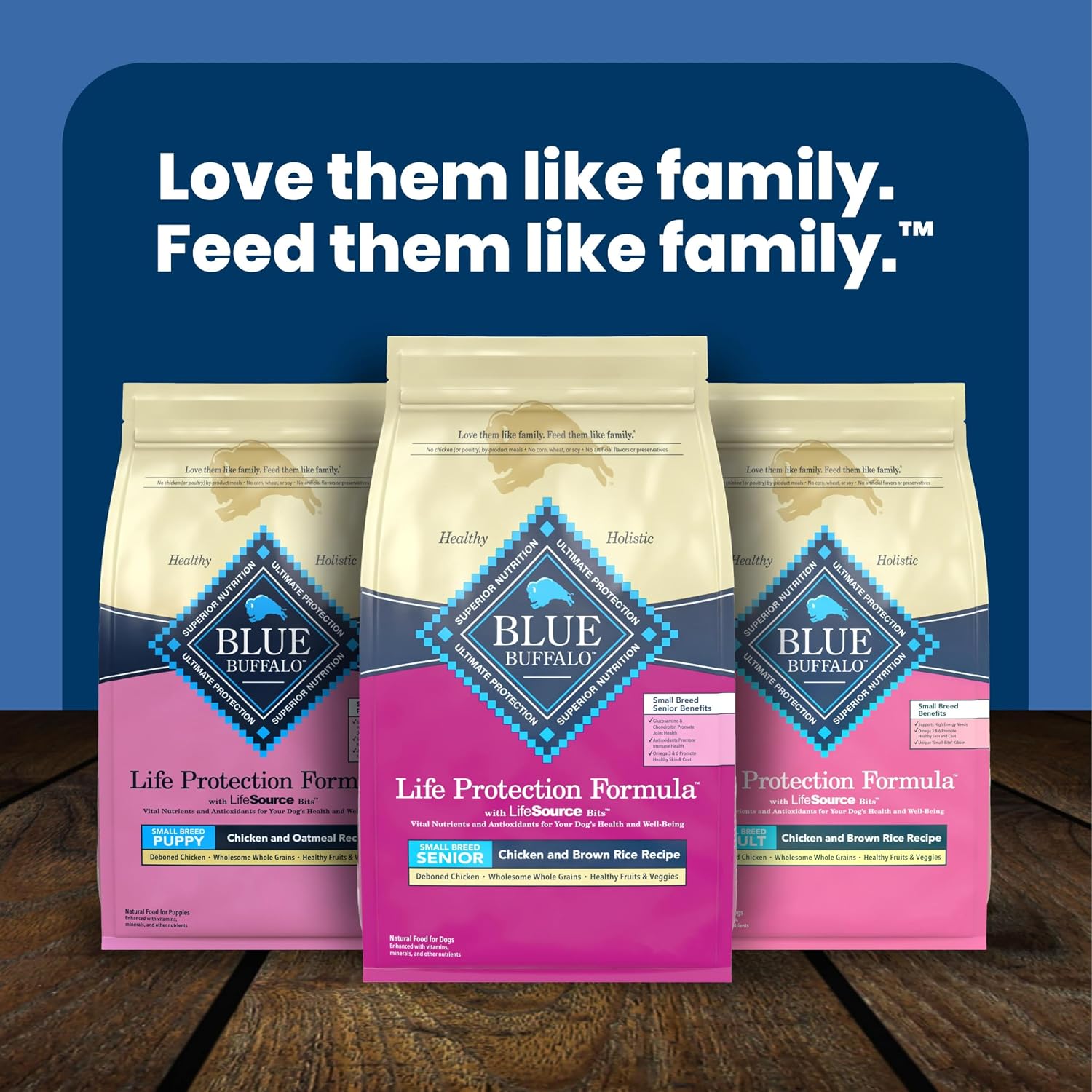 Blue Buffalo Life Protection Senior Small Breed Dry Dog Food – Trusted Feeding Choice With Antioxidant-Rich LifeSource Bits, 15 lb
