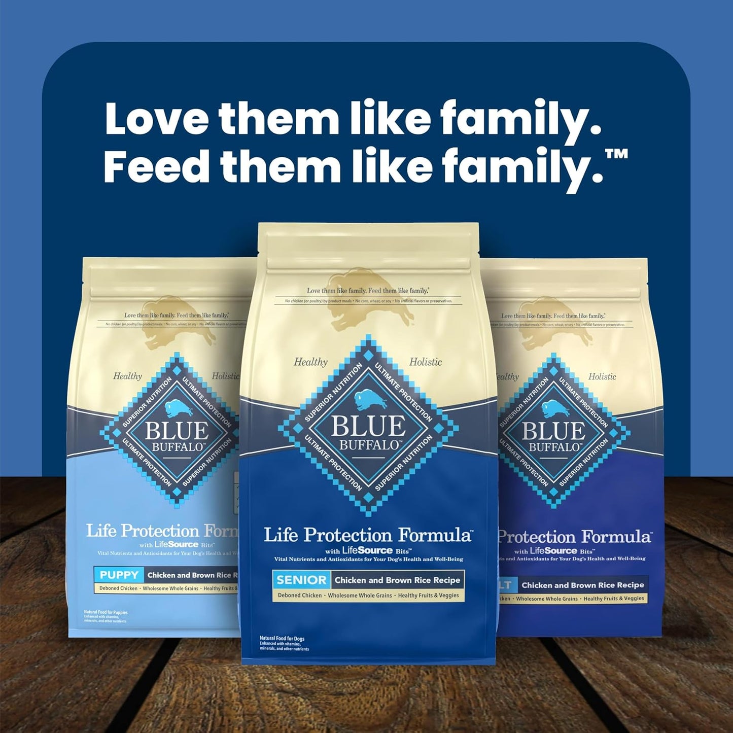 Blue Buffalo Senior Dog Food Chicken & Brown Rice – Elevated Everyday Dining with Veterinarian-Formulated Ingredients, 30 lb