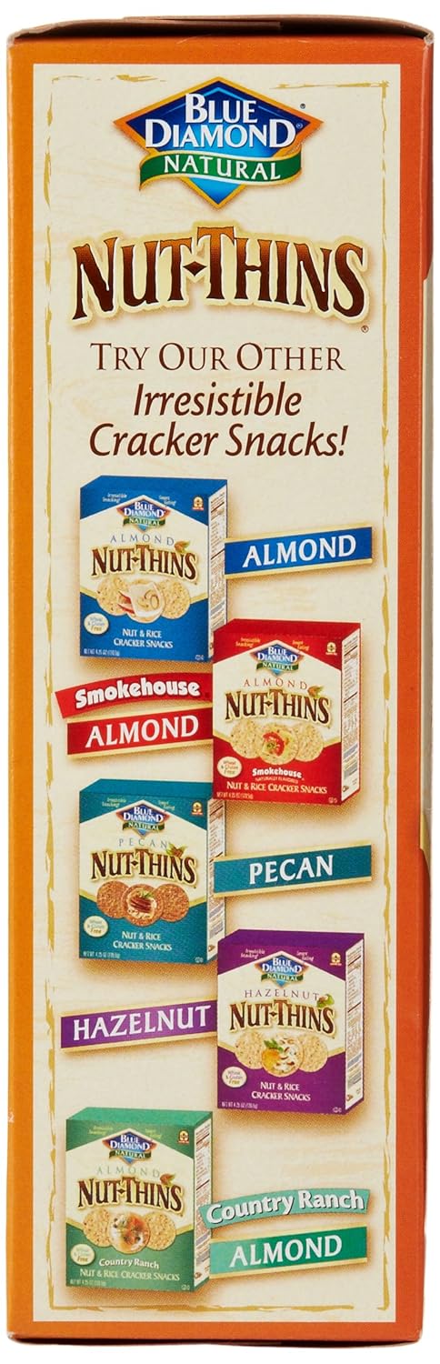 Blue Diamond Almonds Nut Thins Cheddar Cheese – Crunchy Almond Cracker for Entertaining Hostess and Holiday Gifts