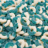 Gummy Candy Bulk BLUE RASPBERRY Rings 1 lb – Holiday Stocking Stuffer, Colorful Ziplock Candy Gift Bag