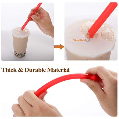 BobaBest Kids Boba Straws – Family Safe Reusable Straws for Thick Smoothies and Birthday Party Drinks