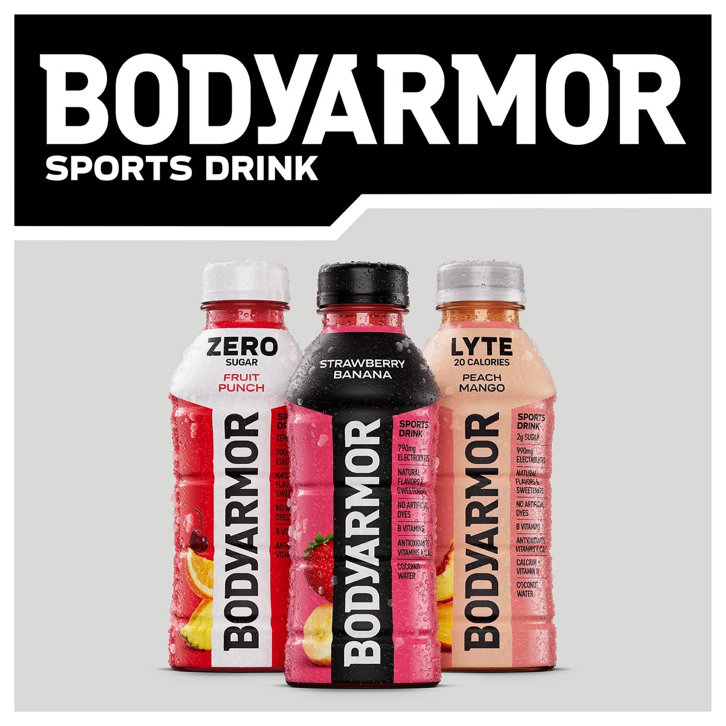 BODYARMOR Sports Beverage – Desk-Side Hydration Staple for Long Work Sessions, Natural Coconut Water Electrolytes