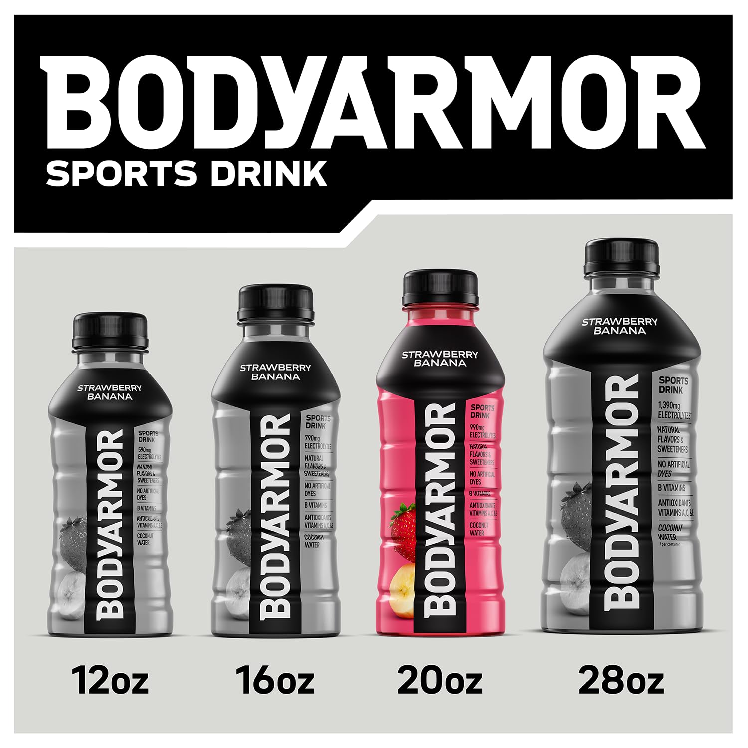 BODYARMOR Sports Beverage – Desk-Side Hydration Staple for Long Work Sessions, Natural Coconut Water Electrolytes