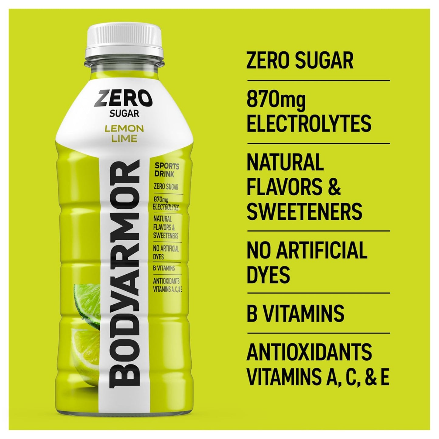BODYARMOR ZERO Sugar Fruit Punch – Sugar-Free Energy Drink for Workday Focus and Mid-Morning Pick-Me-Ups
