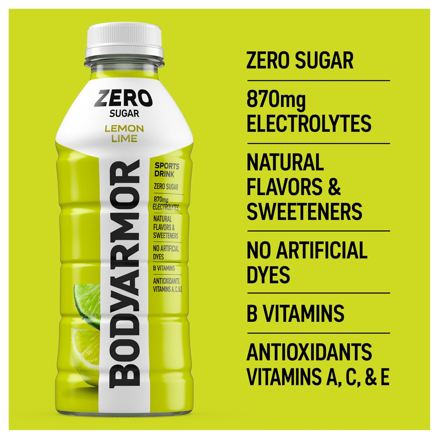 BODYARMOR ZERO Sugar Fruit Punch – Sugar-Free Energy Drink for Workday Focus and Mid-Morning Pick-Me-Ups