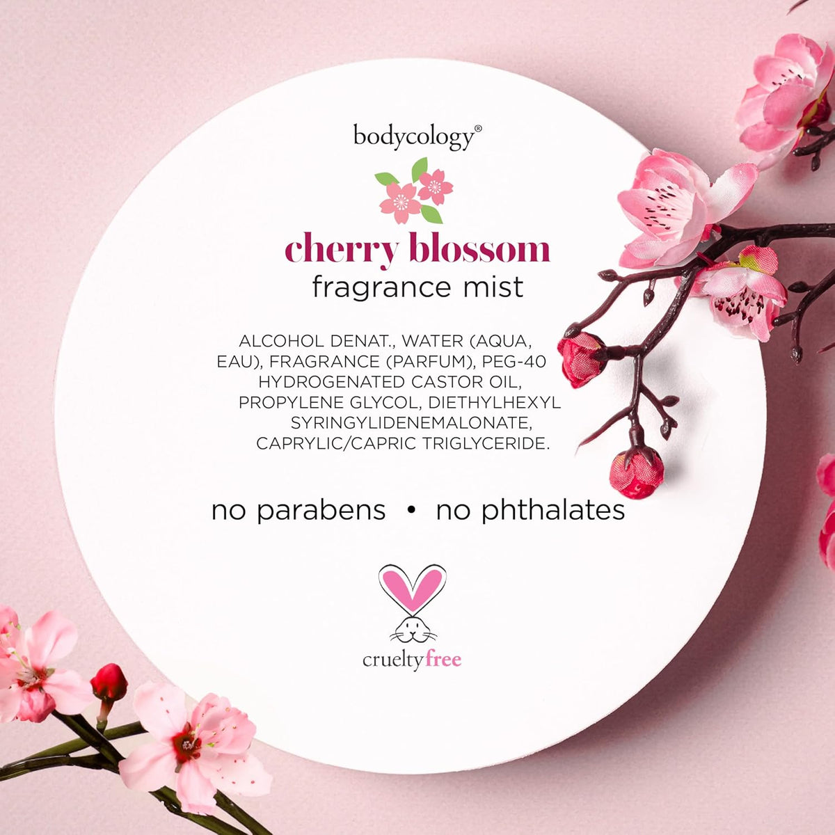 Bodycology Cherry Blossom Designer-Inspired Long-Lasting Body Spray, 8 fl oz Elevated Fragrance Wardrobe Staple for the Discerning Woman