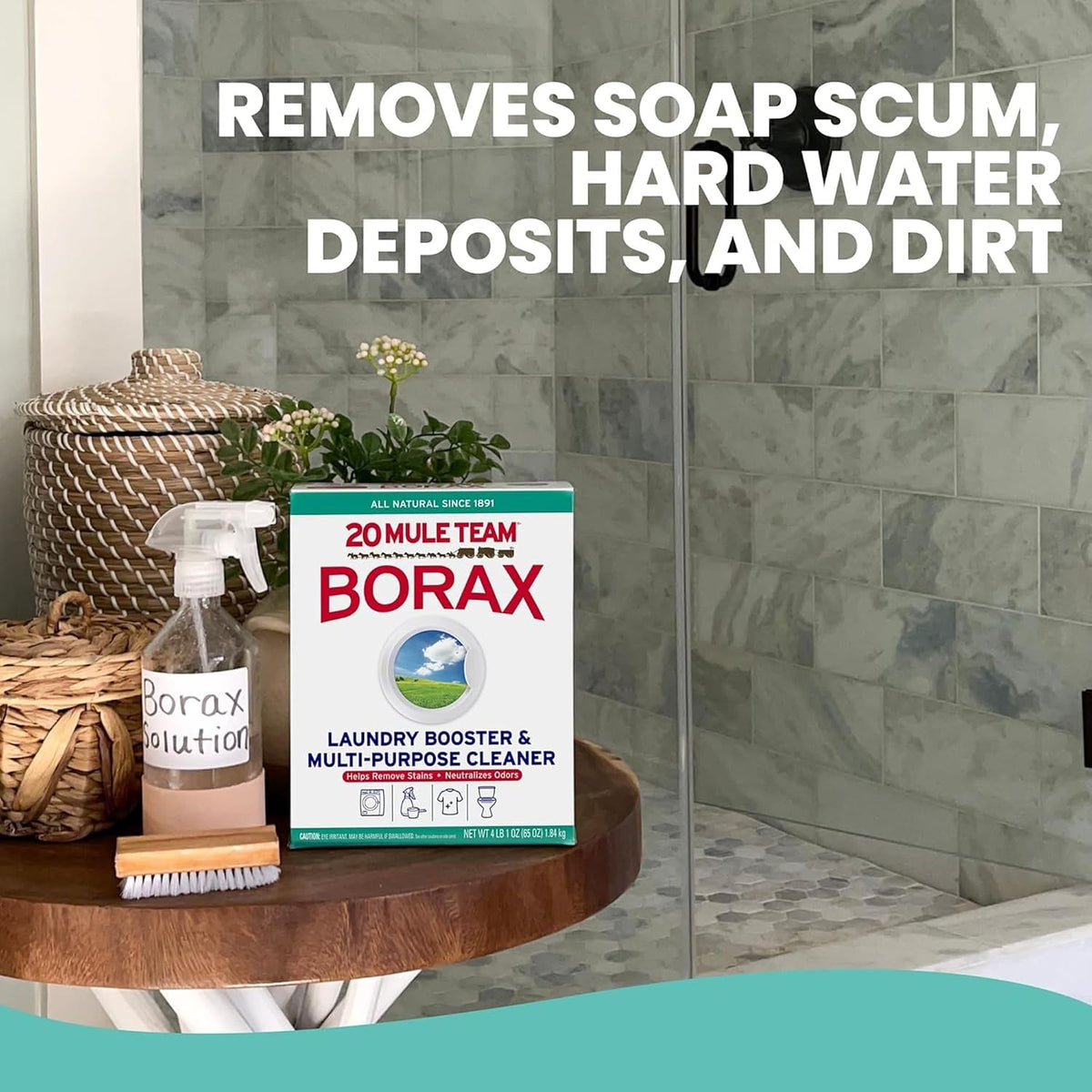 Borax 20 Mule Team Laundry Booster 65 Oz – Deodorizing Wash Aid for Restful, Well-Cared-For Fabrics