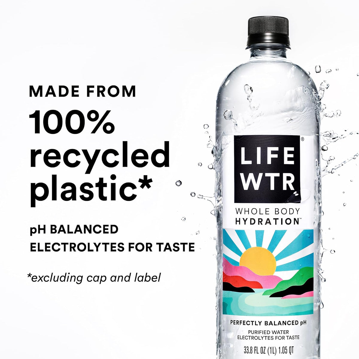 bottles made from 100% recycled plastic (rpet), excluding cap and label