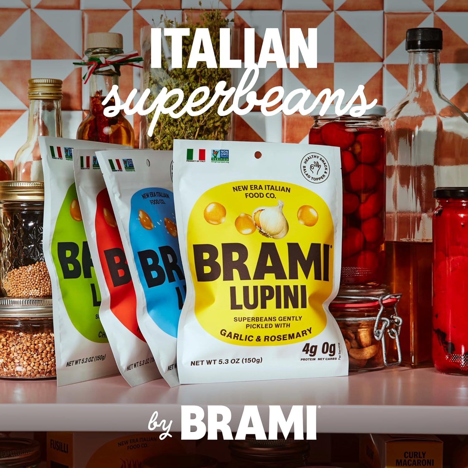 BRAMI Chili & Lime Lupini Beans – Allergen-Conscious Family Snack for Lunchboxes and After-School Cravings, Vegan