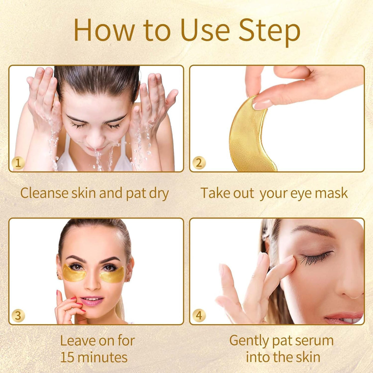 BRAND Hyaluronic Eye Mask Collection – High-End Skincare Gift with Elegant Gold Accents for the Discerning Woman
