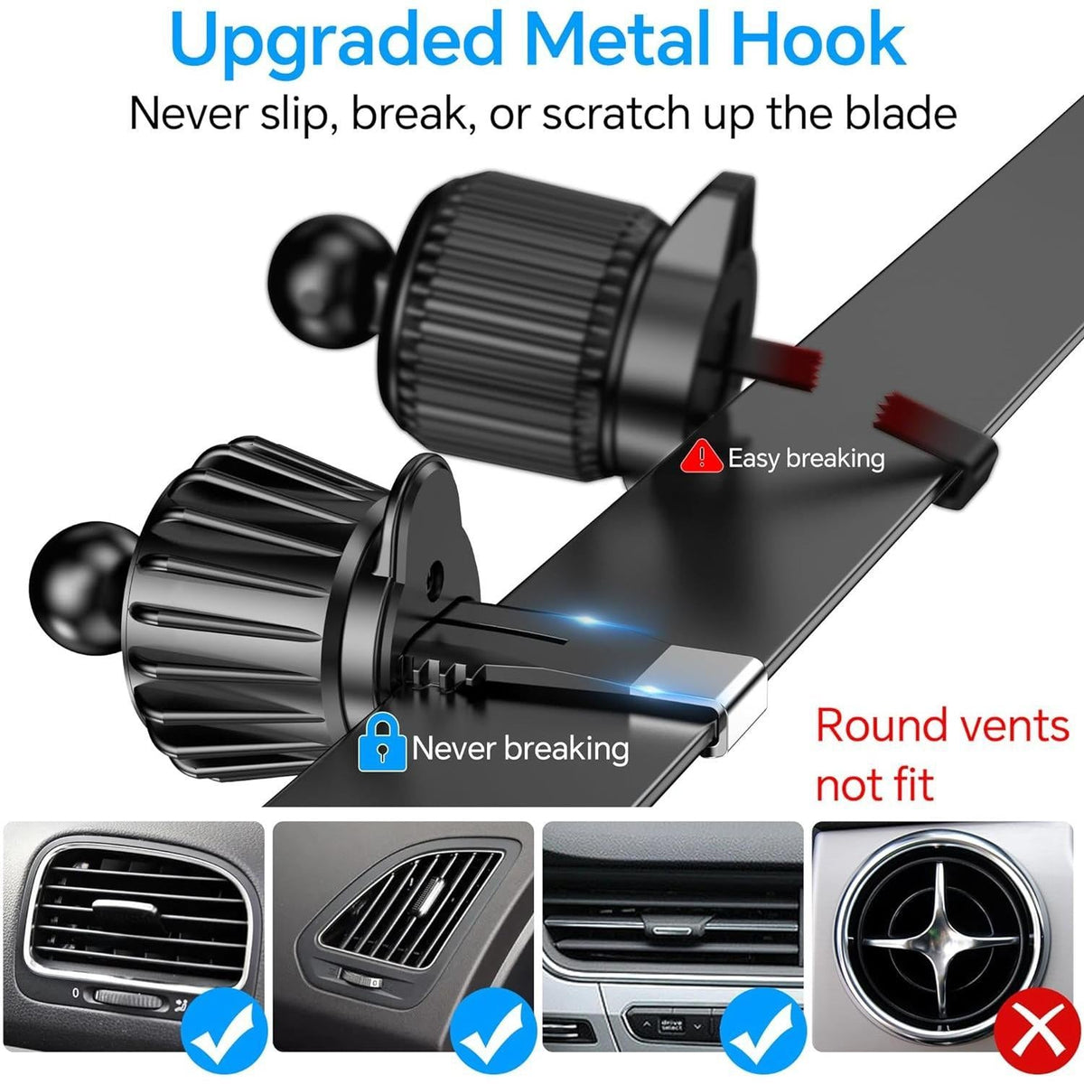 [Brand] Magnetic Car Phone Holder - Quick One-Hand Docking for Rideshare Drivers and Gig Workers, 360° Rotation
