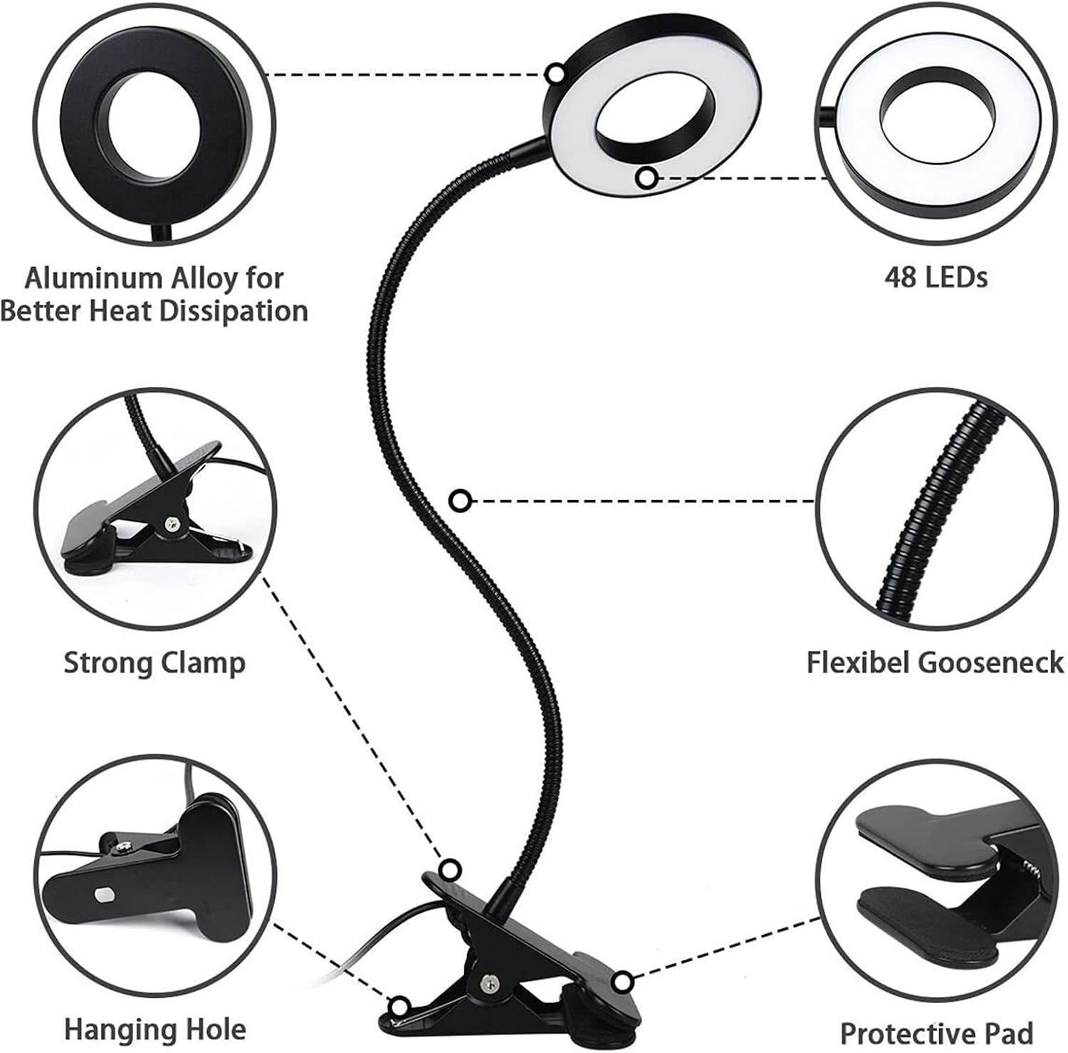 [Brand Name] Compact Foldable Lamp – Less Is More Reading Light, Neutral Black Finish USB Powered