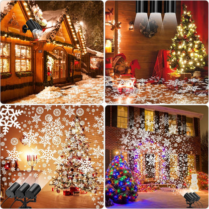 [Brand] Three-Head Snowflake Projector – Holiday Ambiance for Hallway and Entryway