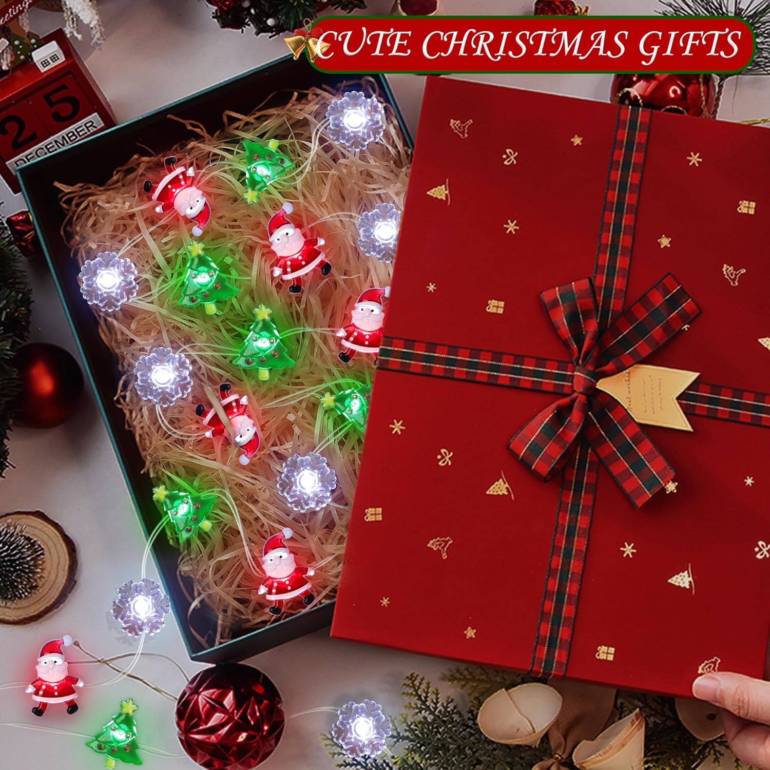 [BRAND] Toddler and Pet Safe Christmas Lights with Flexible Copper Wire – No Glass, No Flame, No Hot Bulbs