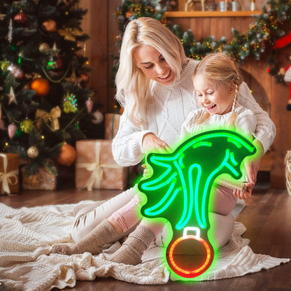 BrandName Christmas Neon LED Sign – Stylish Festive Wall Art for Apartment and Game Room, Dimmable Soft Glow Accent