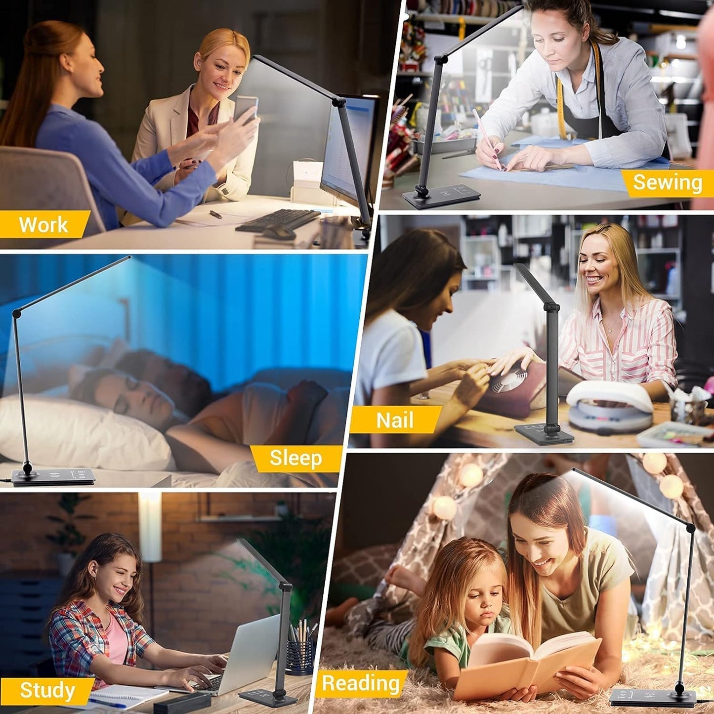 BrandName Study Lamp for College Dorm – USB Desk Light with Touch Dimmer, Small Footprint for Late-Night Studying