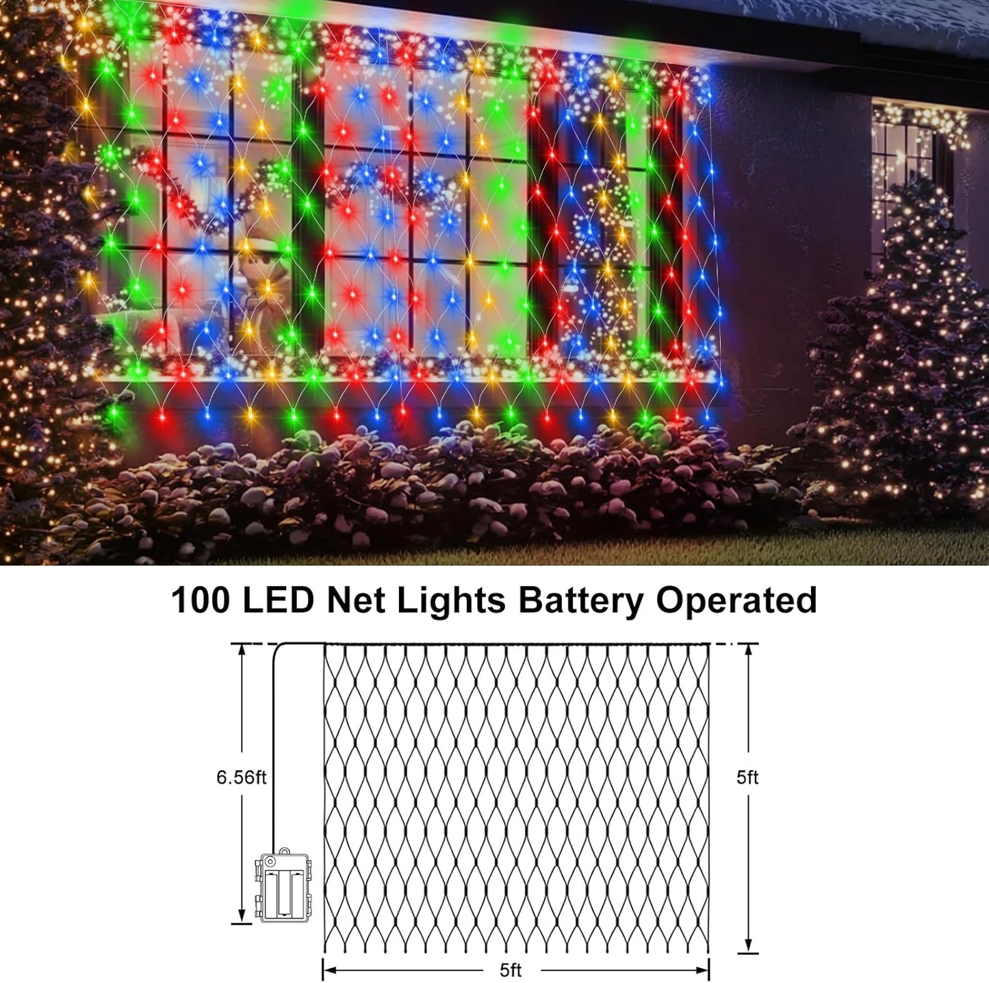 Brightown Battery Mesh Net Lights 5x5 ft – Intentional Simple Lighting for Neutral and Japandi Homes