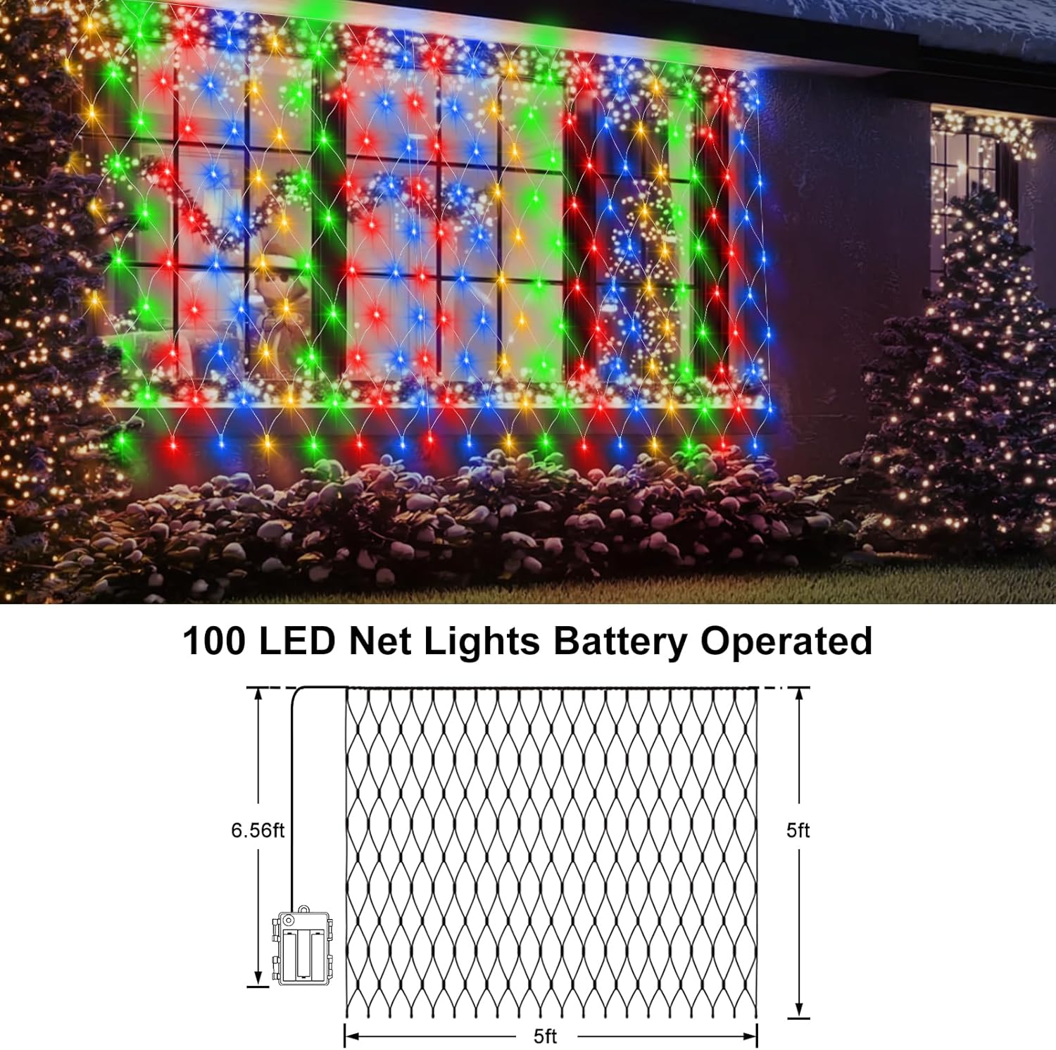 Brightown Battery Mesh Net Lights 5x5 ft – Intentional Simple Lighting for Neutral and Japandi Homes