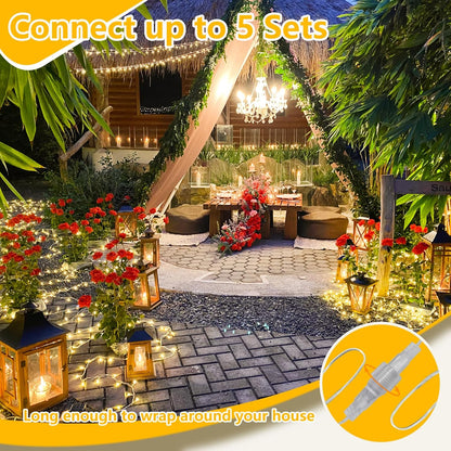 Brightown Clear Wire Fairy Lights 88ft 240LED, Memorable Wedding Shower, Housewarming & Holiday Gift with 13 Modes & Timer