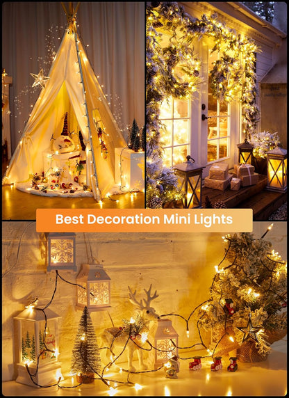 Brightown Fairy Lights – Pergola and Gazebo Ambiance, IP44 Waterproof Connectable Outdoor String Lights Warm White