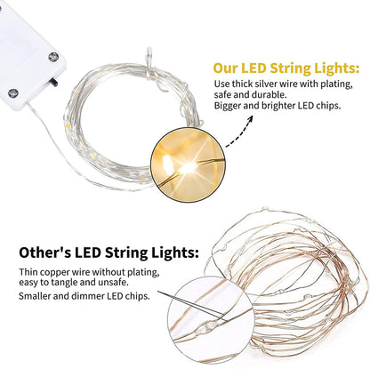 Brightown LED Firefly Lights – Portable Camping and Picnic Lighting, Cordless Silver Wire for Tents, Tables, and Trail Ambiance