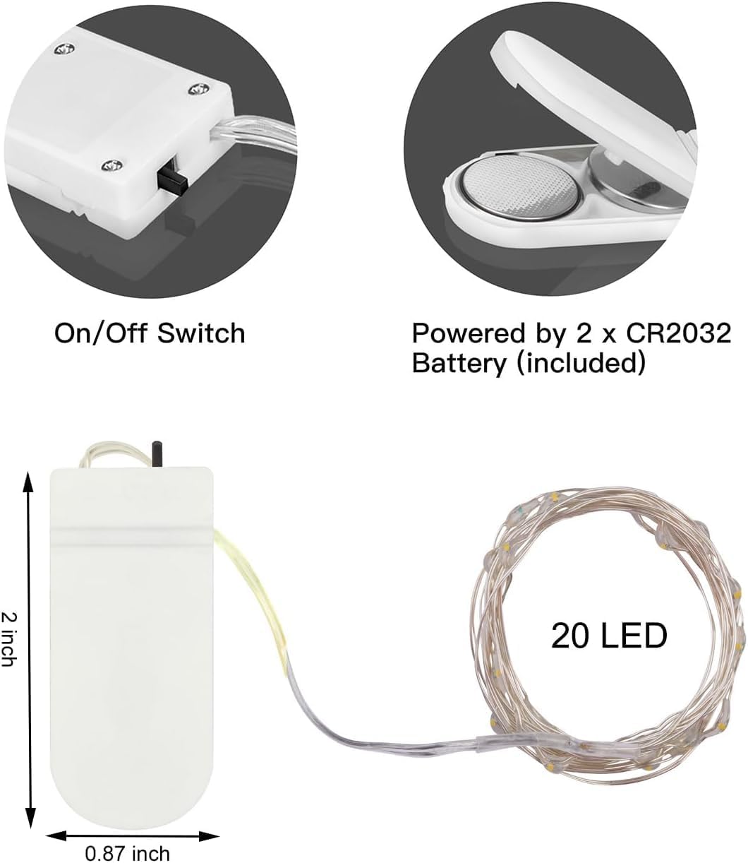 Brightown Mini Fairy Lights Battery Operated – Less Is More Accent Lighting for Modern Farmhouse Shelves and Understated Mantels