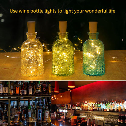 Brightown Outdoor Bottle Fairy Lights – Camping and Picnic Table Glow, Weatherproof Cork LED String in Warm White