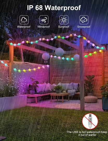 Brightown Smart Star Lights 16 Million Colors 33ft Plug in Fairy Lights – Valentine's Day and Anniversary Gift for Couples, Romantic Bedroom Mood Lighting