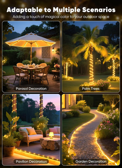 Brightown Solar String Lights – Birthday Gift for Mom & Women, 8 Mode Solar Powered Decorative Fairy Lights