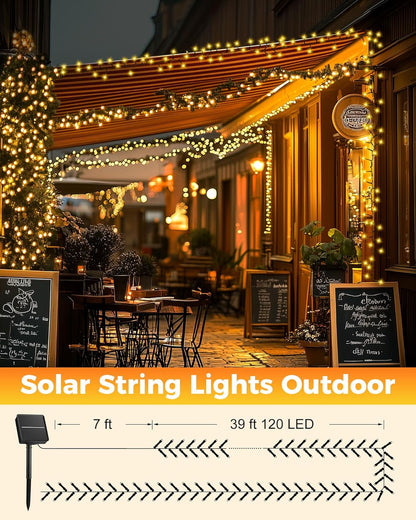 Brightown Solar String Lights – Hostess Gift for Outdoor Entertaining, Waterproof Solar 39ft
