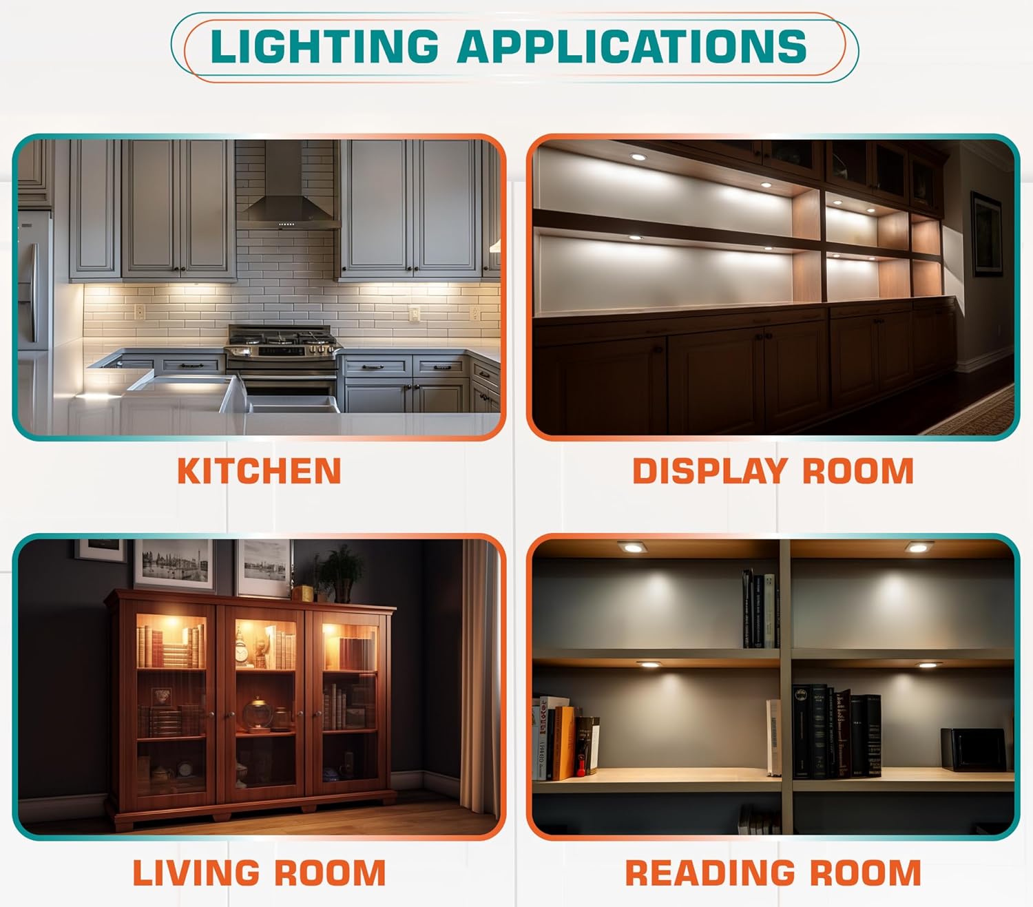 Brilliant Evolution LED Puck Light – Bedroom Decor Glow for Bookcase Nooks, 2-Pack Warm White Set