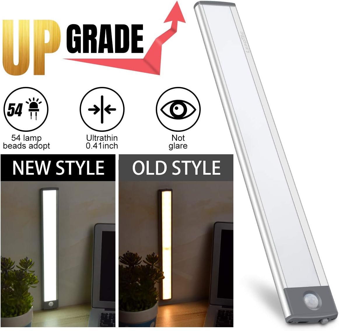 Brilliant Evolution Rechargeable Closet Light – Valentine's Day Gift for Her, Warm White Decorative Under Cabinet LED Bar