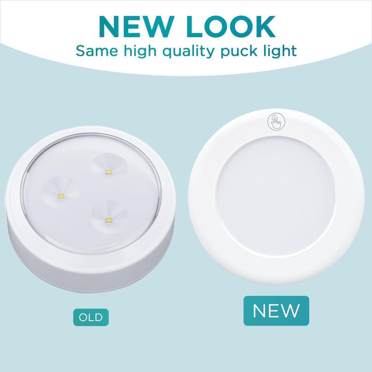 Brilliant Evolution Wireless LED Puck Lights – Cordless Study Lamp for Dorm Desk and Reading Spot, Pack of 2
