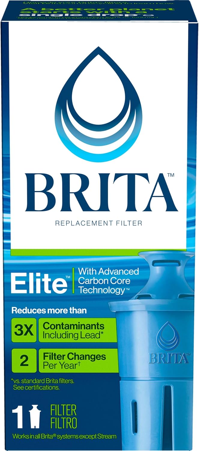Brita Elite Water Filter – Intentional Home Hydration Upgrade, BPA-Free Housing with 6-Month Filter Life Indicator
