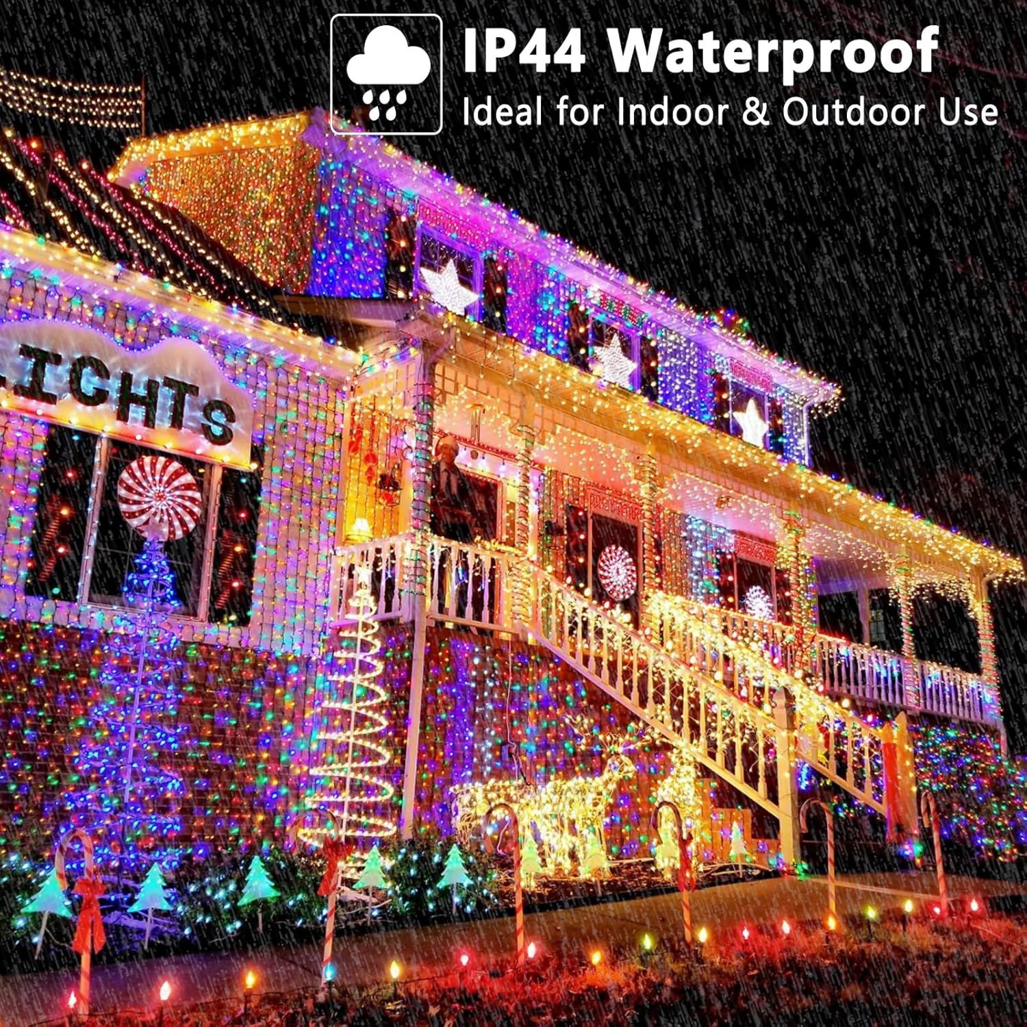 BrizLabs Color Changing Smart Christmas Lights – Camping and Outdoor Dining Ambient Light, 98ft 300 LED App Controlled Dimmable String