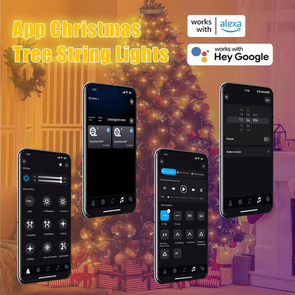 BrizLabs Smart Cascade String Lights – Family Room Holiday Centerpiece with DIY App Customization