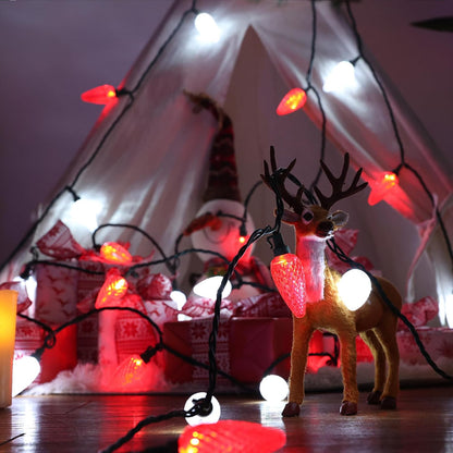 Brizled 100 LED Faceted C9 Lights with Replaceable Fuse Plug, 66FT UL Certified Safety String