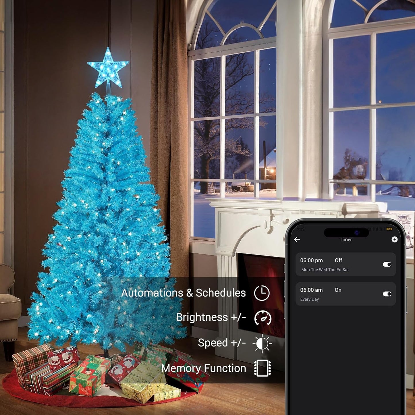 Brizled Battery-Free Smart Star – Flameless Christmas Tree Decoration Safe for Nurseries and Toddler Bedrooms