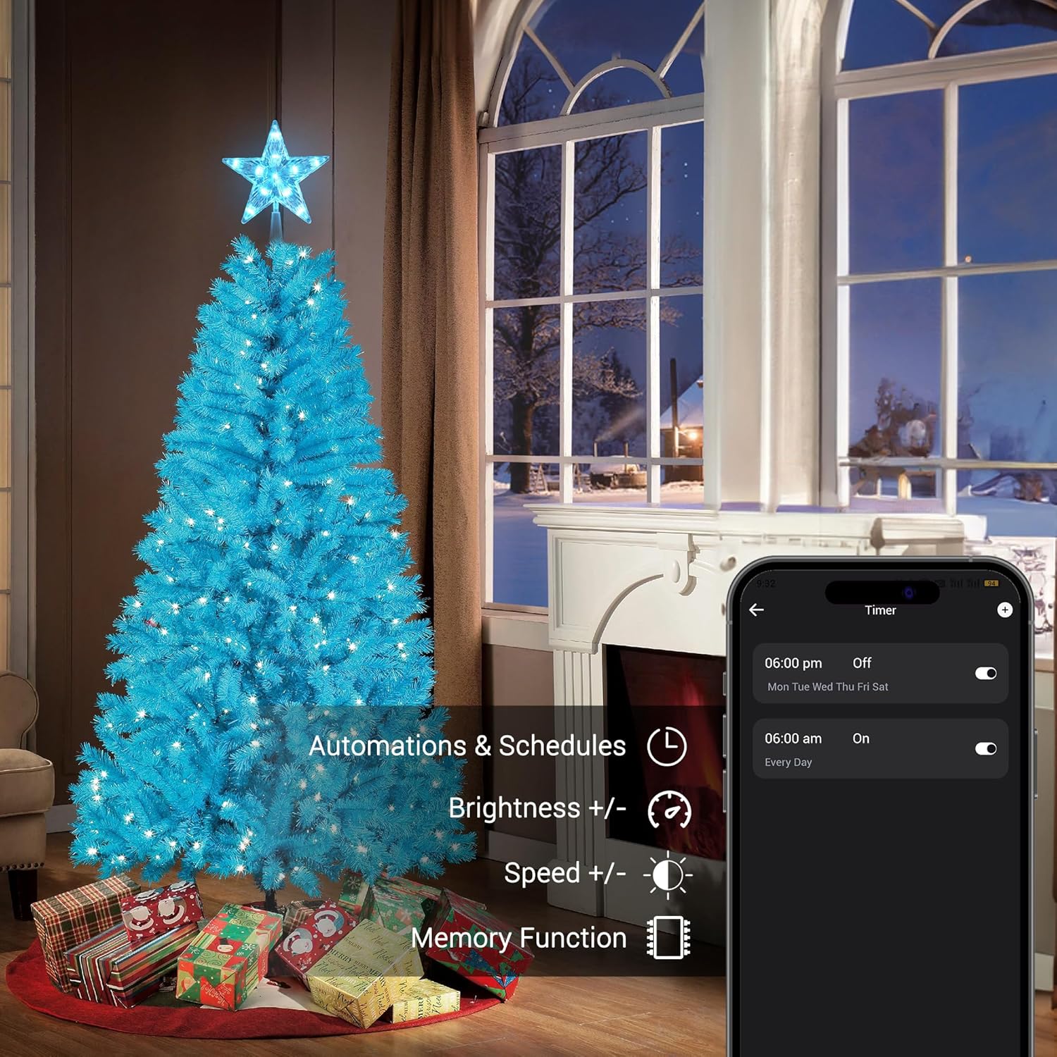 Brizled Battery-Free Smart Star – Flameless Christmas Tree Decoration Safe for Nurseries and Toddler Bedrooms