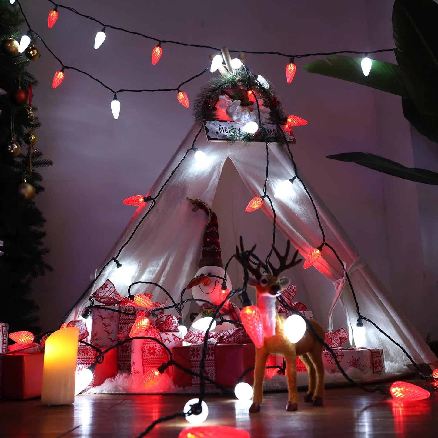 Brizled Flicker-Free Rectified C9 String Lights – Stable, Eye-Friendly Holiday Glow for Bedrooms and Living Areas