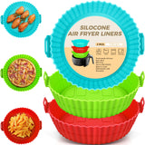 Buauty Silicone Air Fryer Liners Round – Nutritious Meal Prep Accessory, Reusable Food Grade Basket Liner for Guilt Free Family Cooking